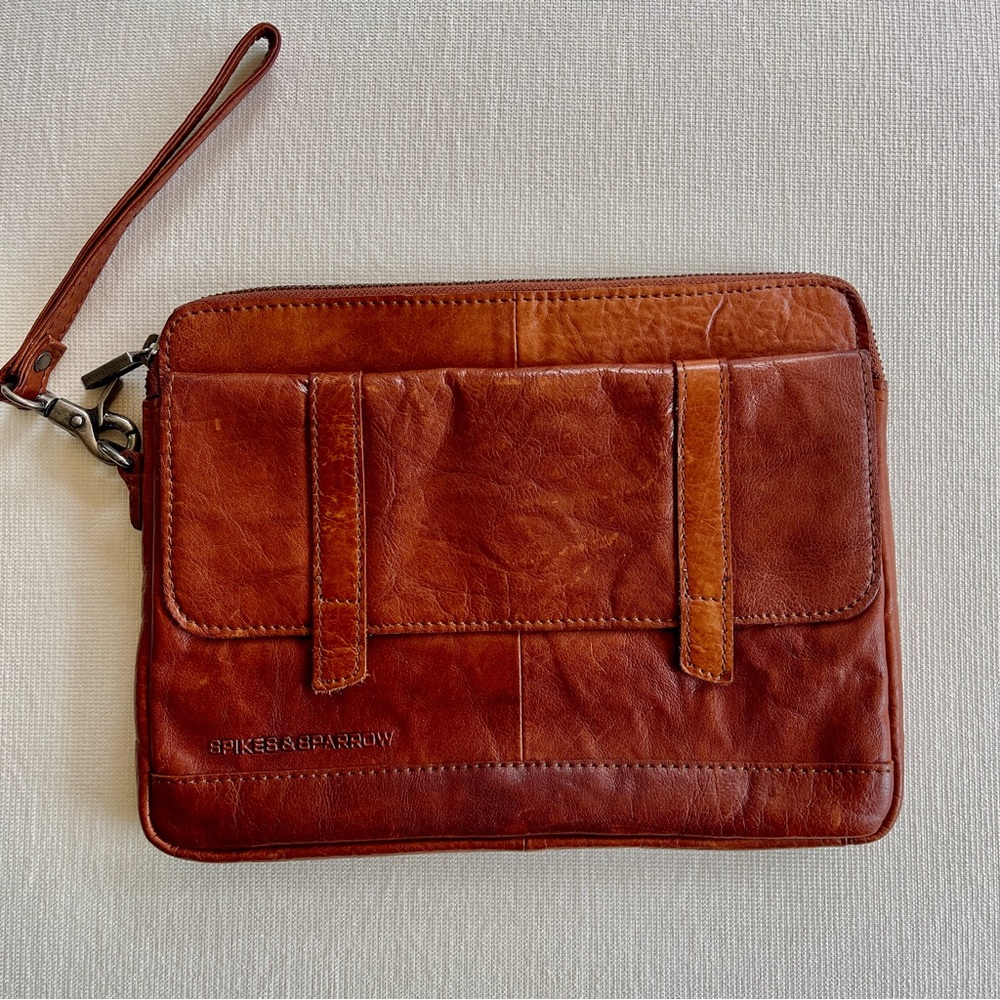 Spikes & Sparrow Brown Leather Table Carrying Case